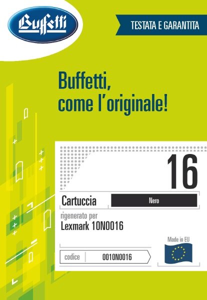 Lexmark Cartuccia ink jet - Compatibile Rigenerato 16 10N0016 - Nero - 410 pag