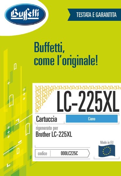 Brother Cartuccia ink jet - Compatibile LC-225XL LC-225XLC - Ciano - 1.200 pag