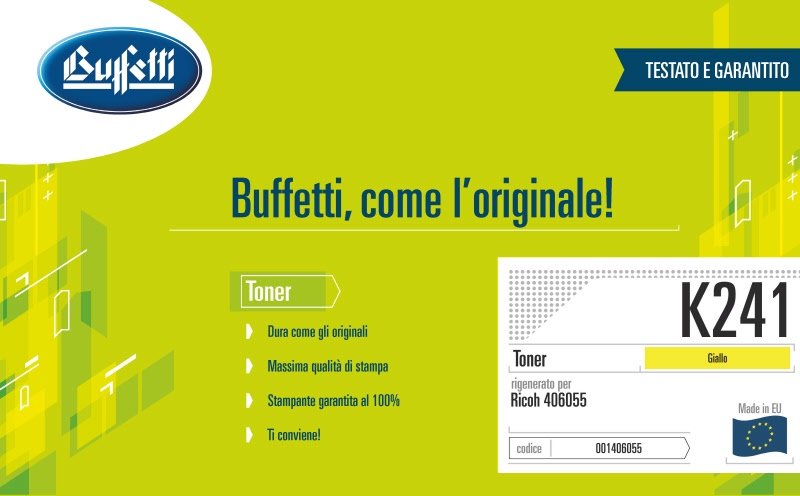 Ricoh Toner - Compatibile Rigenerato K241Y 406055 - Giallo - 2.300 pag