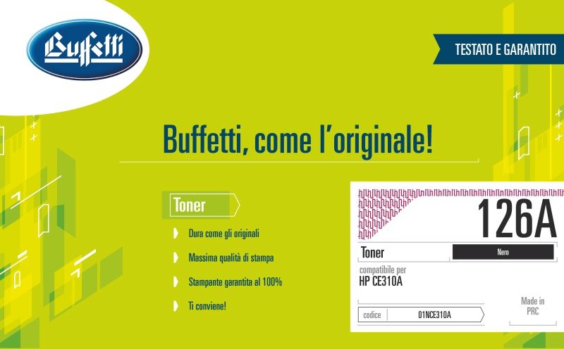 Toner HP - Compatibile 126A CE310A - Nero - 1.200 pag