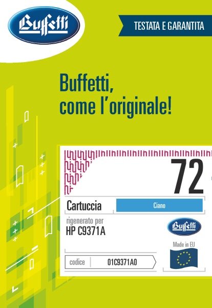 Cartuccia ink jet HP - Compatibile Rigenerato 72 C9371A - Ciano - 4.400 pag