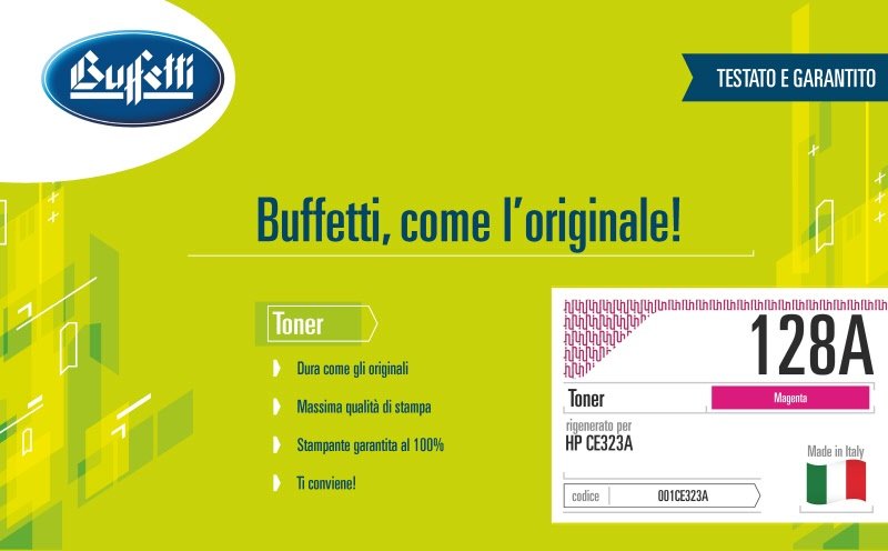 Toner HP - Compatibile Rigenerato 128A CE323A - Magenta - 1.300 pag