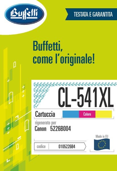 Canon Cartuccia ink jet - Compatibile Rigenerato CL-541XL  5226B004 - 3 colori (Ciano, Magenta, Giallo) - 400 pag