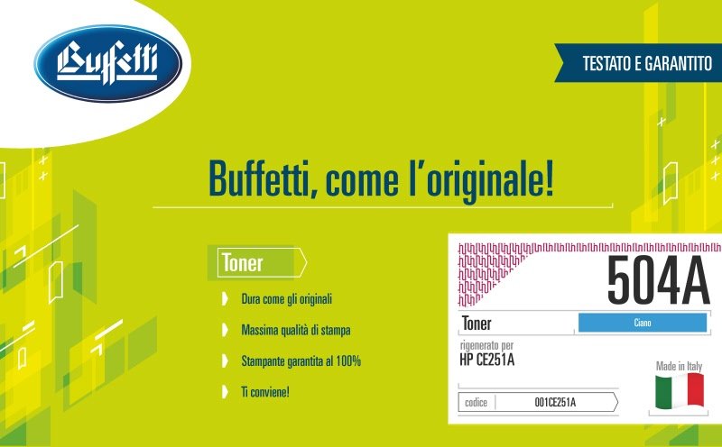 Toner HP - Compatibile Rigenerato 504A CE251A-CRG723 - Ciano - 7.000 pag