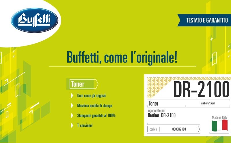 Brother Toner - Compatibile Rigenerato DR-2100 DR-2100 - Tamburo - 12.000 pag