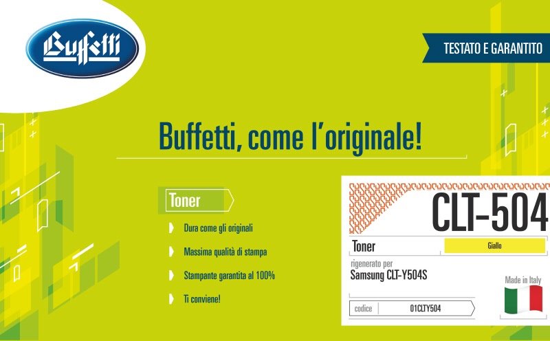 Samsung Toner - Compatibile Rigenerato CLTY504S CLT-Y504S - Giallo - 1.800 pag