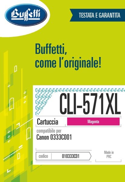 Canon Cartuccia ink jet - Compatibile CLI-571XL 0333C001 - Magenta - 680 pag