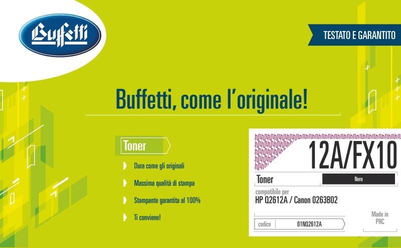 Toner HP - Compatibile 12A/FX10 Q2612A/0263B002 - Nero - 2.000 pag