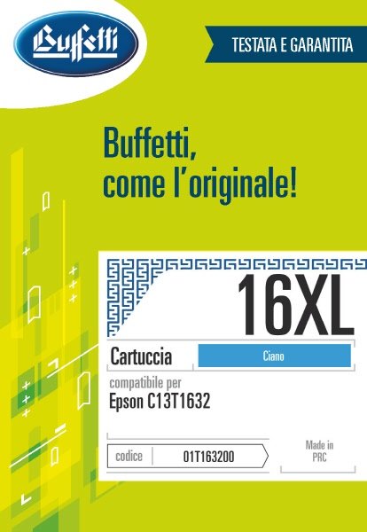 Epson Cartuccia ink jet - Compatibile 16XL C13T163240 - Ciano - 450 pag