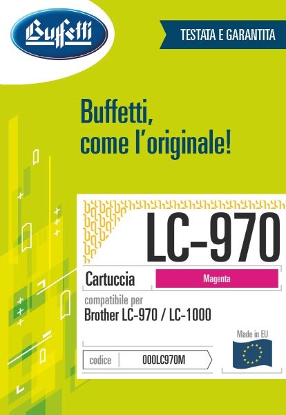 Brother Cartuccia ink jet - Compatibile LC-1000 LC-970M LC-1000M - Magenta - 400 pag