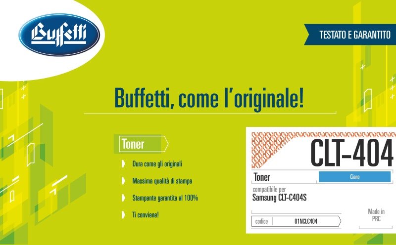 Samsung Toner - Compatibile CLTC404 CLT-C404 - Ciano - 1.000 pag