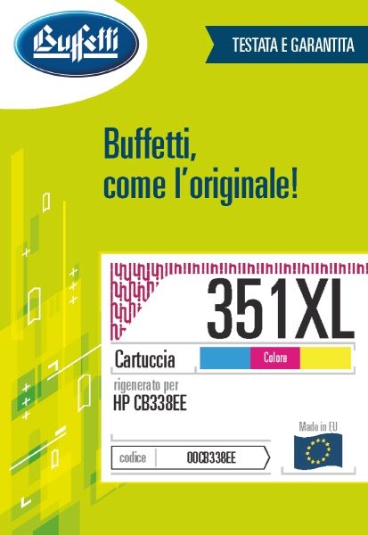 Cartuccia ink jet HP - Compatibile Rigenerato 351XL CB338EE - 3 colori (Ciano, Magenta, Giallo) - 580 pag