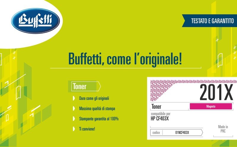Toner HP - Compatibile 201X CF403X - Magenta - 2.300 pag