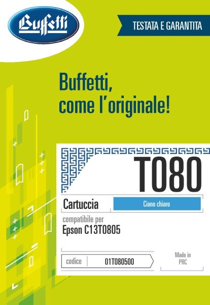 Epson Cartuccia ink jet - Compatibile T080 C13T080540 - Ciano Chiaro - 590 pag