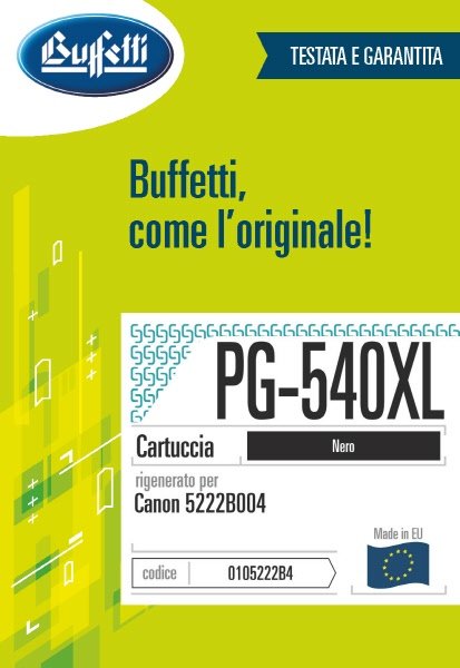 Canon Cartuccia ink jet - Compatibile Rigenerato PG-540XL 5222B004 - Nero - 600 pag