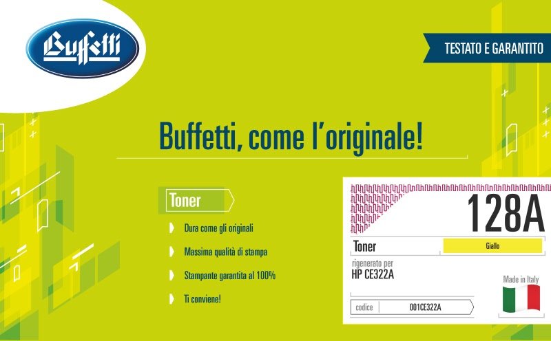 Toner HP - Compatibile Rigenerato 128A CE322A - Giallo - 1.300 pag