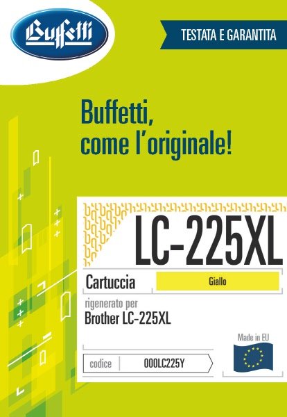 Brother Cartuccia ink jet - Compatibile LC-225XL LC-225XLY - Giallo - 1.200 pag