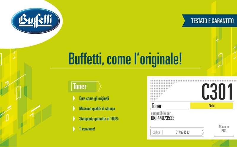 Oki Toner - Compatibile C301 44973533 - Giallo - 1.500 pag