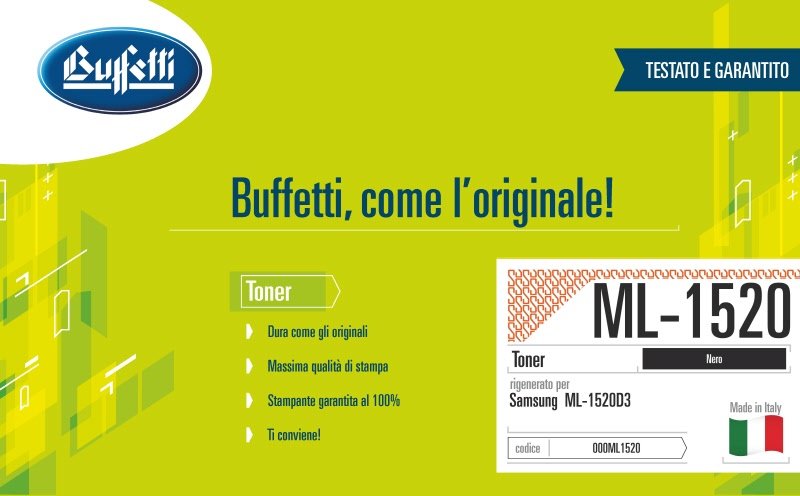 Samsung Toner - Compatibile Rigenerato ML1520D3 ML-1520D3/ELS - Nero - 3.500 pag