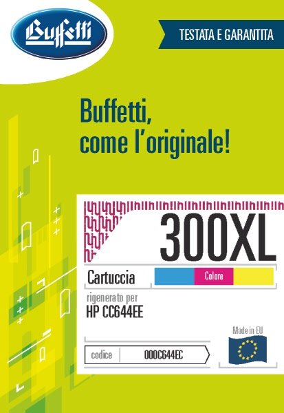 Cartuccia ink jet HP - Compatibile Rigenerato 300XL CC644EE - 3 colori (Ciano, Magenta, Giallo) - 440 pag