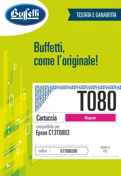 Epson Cartuccia ink jet - Compatibile T080 C13T080340 - Magenta - 855 pag