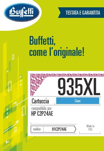 Cartuccia ink jet HP - Compatibile 935XL C2P24AE - Ciano - 825 pag