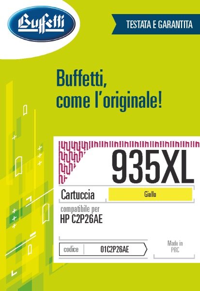 Cartuccia ink jet HP - Compatibile 935XL C2P26AE - Giallo - 825 pag