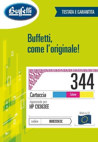 Cartuccia ink jet HP - Compatibile Rigenerato 344 C9363EE - 3 colori (Ciano, Magenta, Giallo) - 450 pag