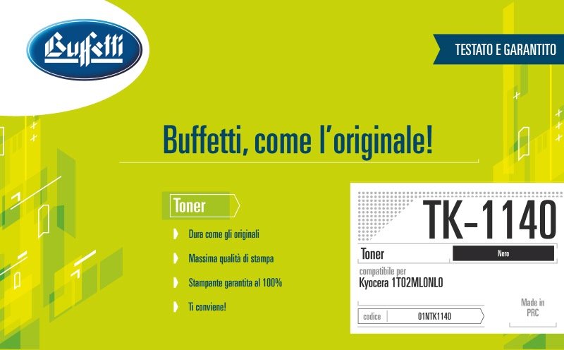 Kyocera Toner - Compatibile TK-1140 1T02ML0NL0 - Nero - 7.200 pag