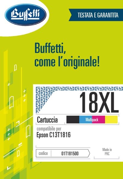 Epson Cartuccia ink jet - Compatibile 18XL C13T181640 - Multipack 4 colori - 470 + 450 x 3 pag