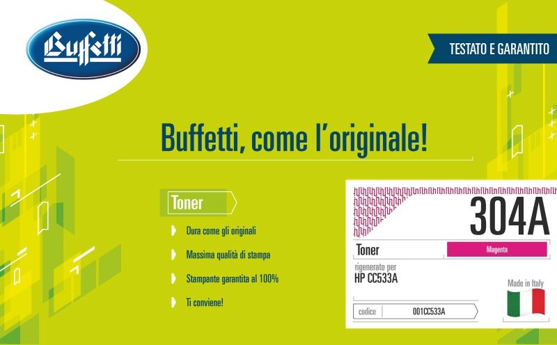 Toner HP - Compatibile Rigenerato 304A CC533A - Magenta - 2.800 pag