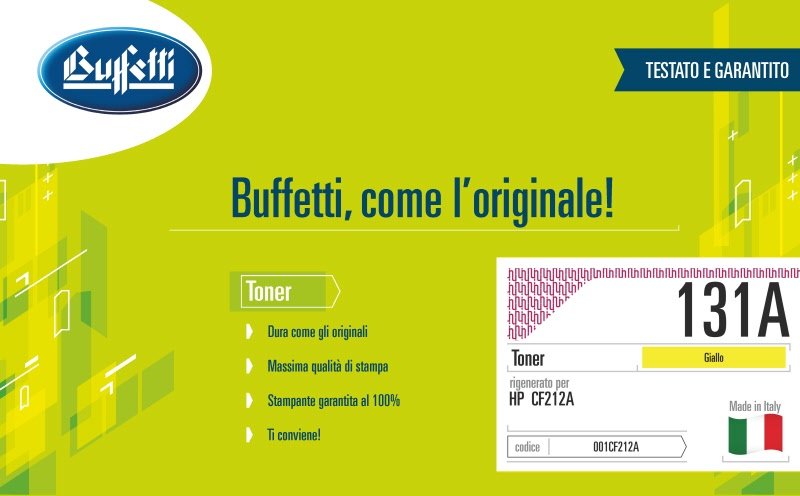 Toner HP - Compatibile Rigenerato 131A CF212A - Giallo - 1.800 pag