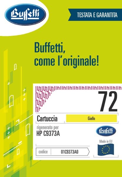 Cartuccia ink jet HP - Compatibile Rigenerato 72 C9373A - Giallo - 4.400 pag