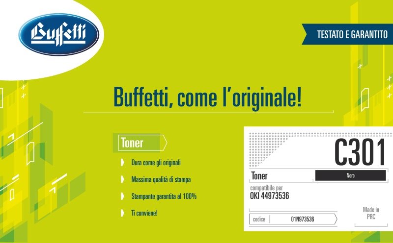Oki Toner - Compatibile C301 44973536 - Nero - 2.200 pag