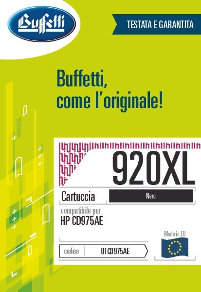 Cartuccia ink jet HP - Compatibile 920XL CD975AE - Nero - 1.200 pag
