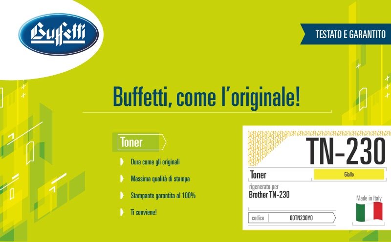 Brother Toner - Compatibile Rigenerato TN-230Y - Giallo - 1.400 pag