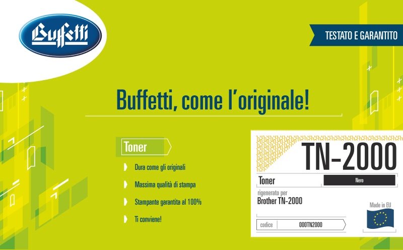 Brother Toner - Compatibile Rigenerato TN-2000 - Nero - 2.500 pag