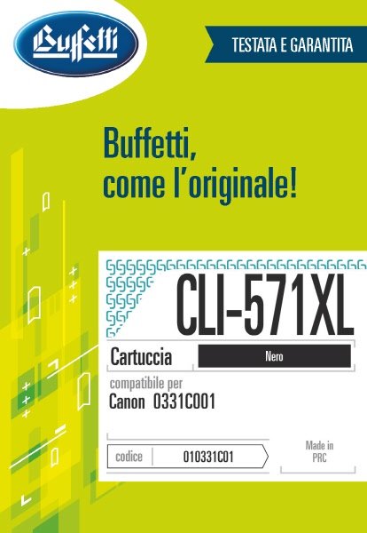 Canon Cartuccia ink jet - Compatibile CLI-571XL 0331C001 - Nero - 895 pag