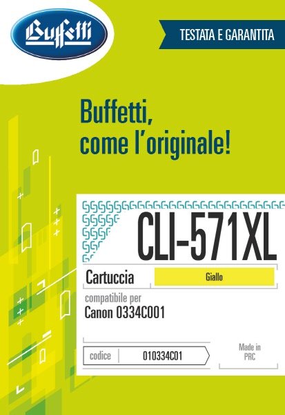 Canon Cartuccia ink jet - Compatibile CLI-571XL 0334C001 - Giallo - 680 pag