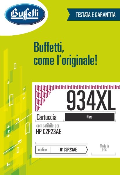 Cartuccia ink jet HP - Compatibile 934XL C2P23AE - Nero - 1.000 pag