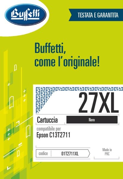 Epson Cartuccia ink jet - Compatibile 27XL C13T271140 - Nero - 1.100 pag