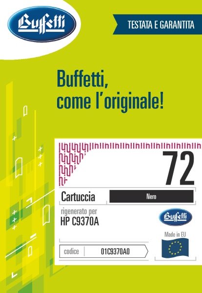 Cartuccia ink jet HP - Compatibile Rigenerato 72 C9370A - Nero - 4.400 pag