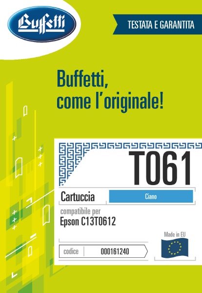 Epson Cartuccia ink jet - Compatibile T061 C13T061240 - Ciano - 420 pag