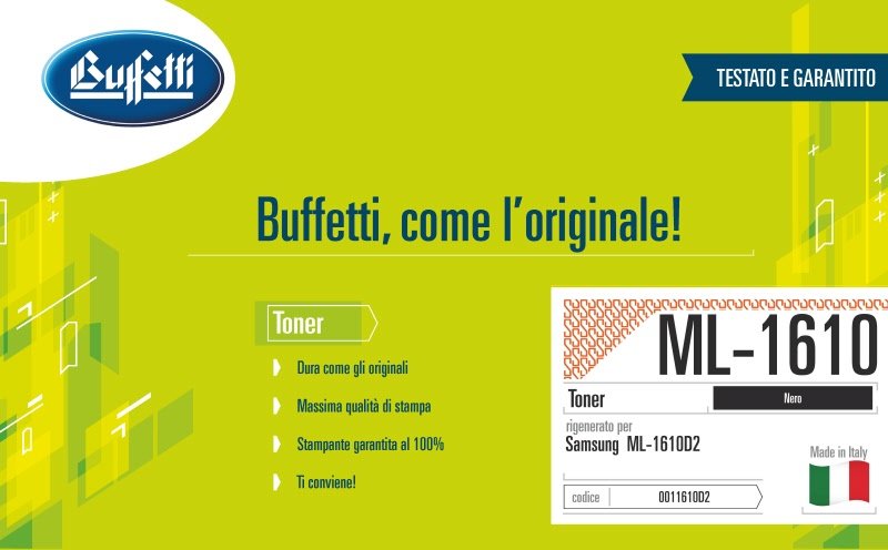 Samsung Toner - Compatibile Rigenerato ML1610D2 ML-1610D2/ELS - Nero - 2.300 pag