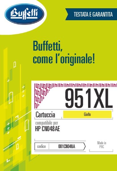 Cartuccia ink jet HP - Compatibile 951XL CN048AE - Giallo - 1.500 pag