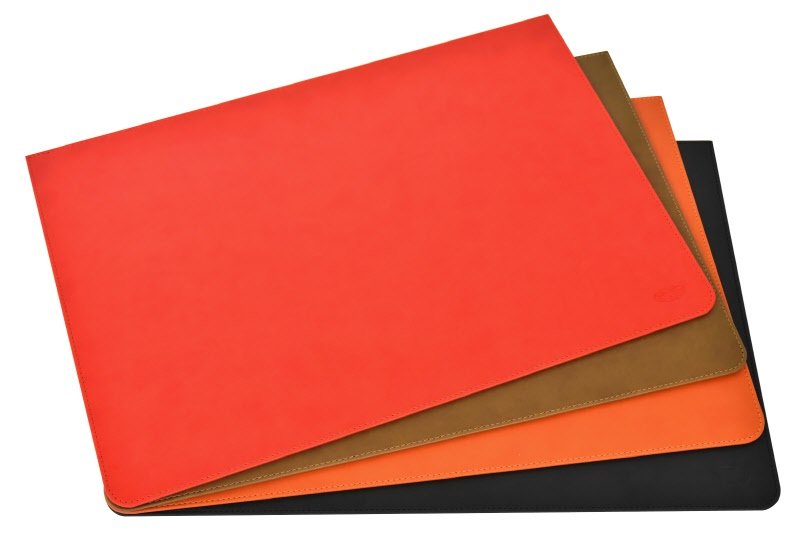Sottomano in similpelle - 1 specchio - f.to 50x34 cm - arancio