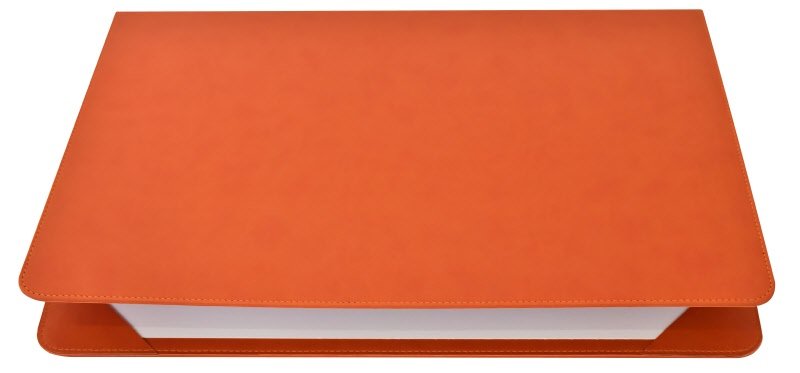 Sottomano in similpelle - 2 specchi - f.to 50x35 cm - arancio