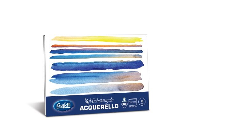 Blocco per acquerello - collato su 2 lati - 25x35 cm - ruvido - 10 fogli - 340 g