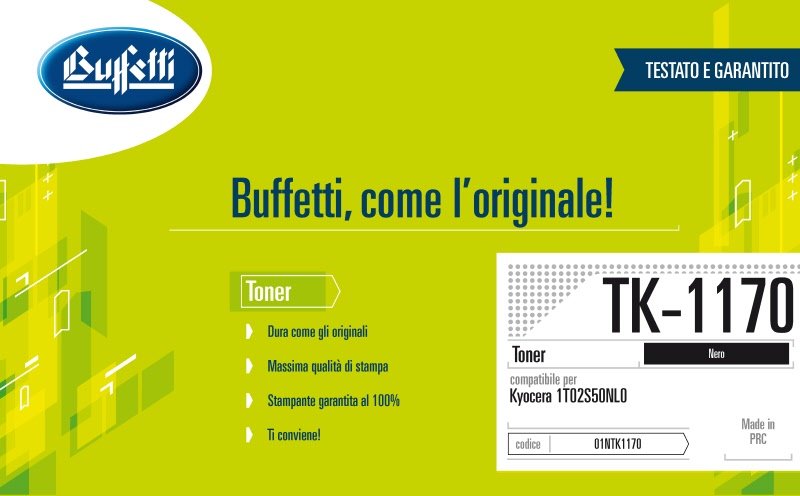 Kyocera Toner - Compatibile TK-1170 1T02S50NL0 - Nero - 7.200 pag
