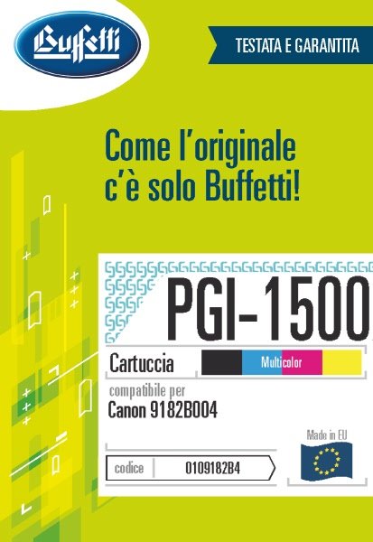 Canon Cartuccia ink jet - Compatibile PGI-1500XL 9182B004 - Multipack 4 colori - 1.200 + 935 x 3 pag